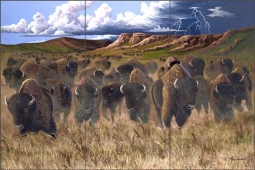 Autumn Stampede by Lane Kendrick Ceramic Tile Mural POV-LKA029
