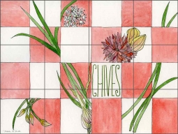 Chives by Melabee M. Miller Ceramic Tile Mural - POV-MM001