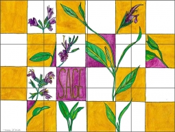 Sage by Melabee M. Miller Ceramic Tile Mural - POV-MM003