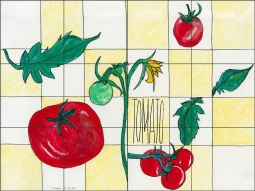 Tomato by Melabee M. Miller Ceramic Tile Mural - POV-MM009