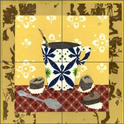 Coffee II by Ramona Jan Ceramic Tile Mural POV-RJA010