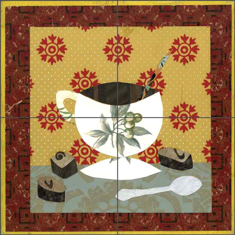 Coffee IV by Ramona Jan Ceramic Tile Mural POV-RJA012