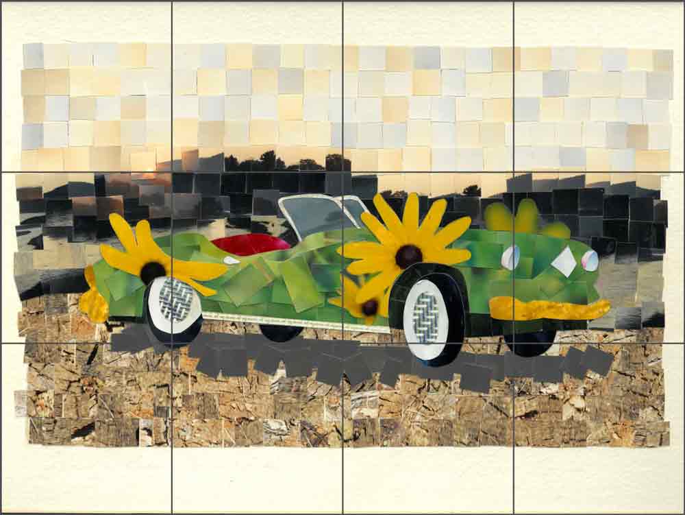 Fantasy Car 4 by Ramona Jan Ceramic Tile Mural POV-RJA016