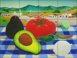 Guacamole Too by Raul del Rio Ceramic Tile Mural POV-RR008