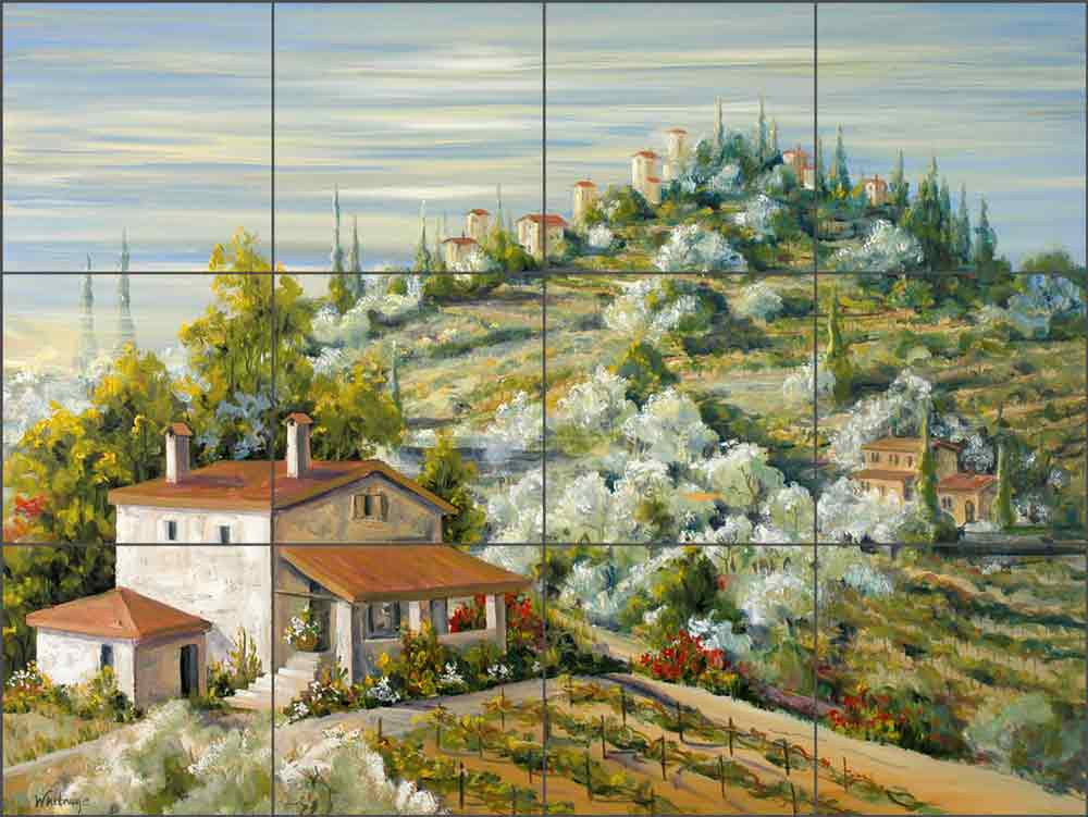 Olive Groves by Tisha Whitney Ceramic Tile Mural POV-TWA003