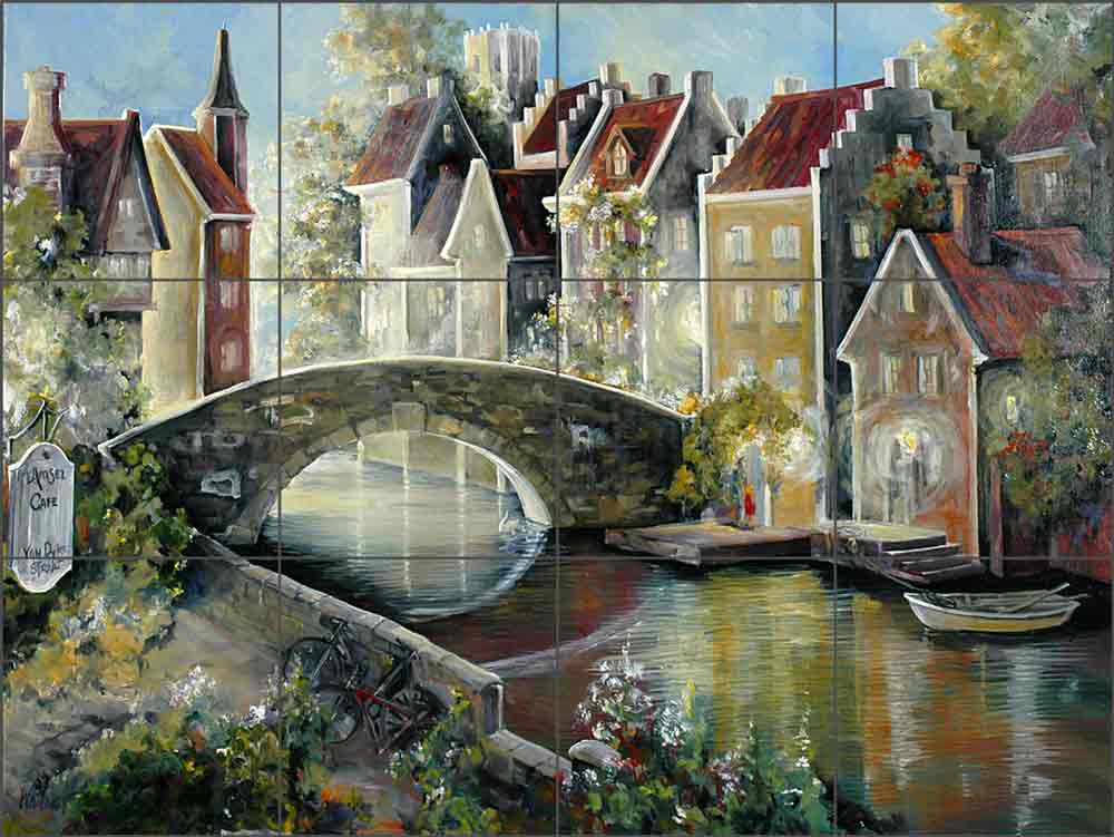 Brugge Canal by Tisha Whitney Ceramic Tile Mural POV-TWA016