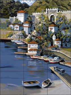 Adriatic Autumn by Tisha Whitney Ceramic Tile Mural POV-TWA029