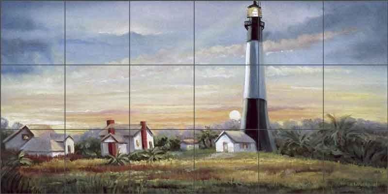 Davenport Nautical Lighthouse Ceramic Tile Mural POV-WDA003