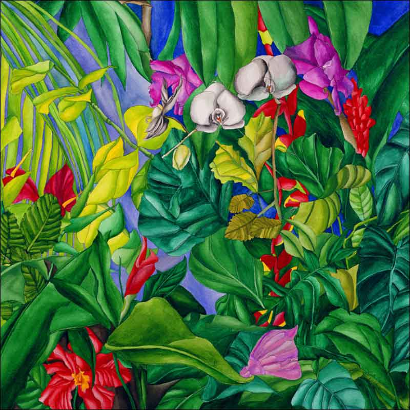 Tropical Garden by Ruth Daniels Ceramic Accent & Decor Tile - RD004AT