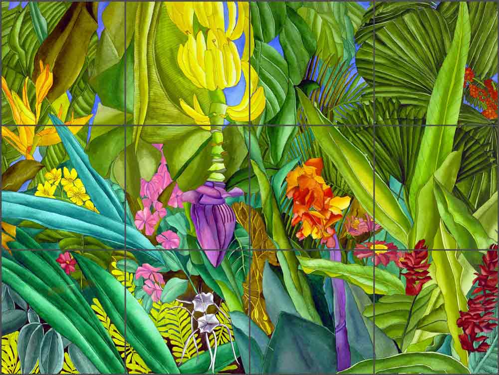 Floral Paradise by Ruth Daniels Ceramic Tile Mural RD007
