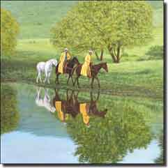 Delby Western Cowboy Ceramic Accent Tile 4" x 4" - RDA006AT
