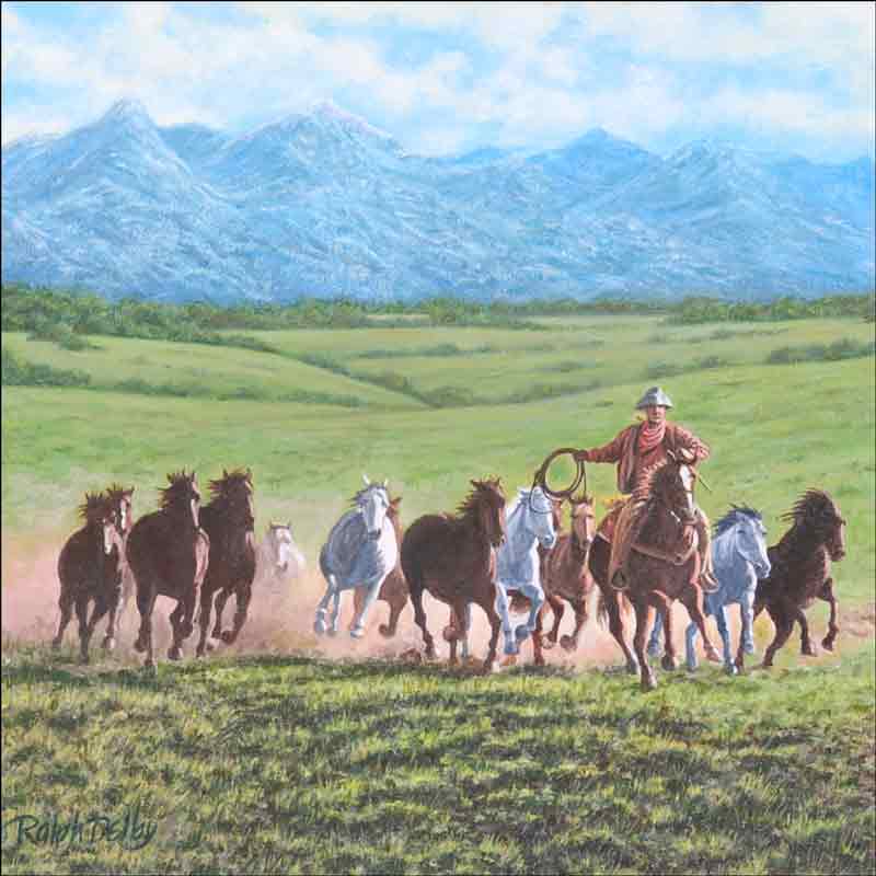 Green Valley Herd by Ralph Delby Floor Accent Tile - RDA012AT