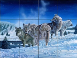 Night Snow by Robert Binks Ceramic Tile Mural REB006