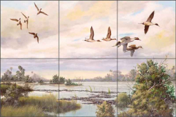 Fall Visitors by Robert Binks Ceramic Tile Mural - REB008