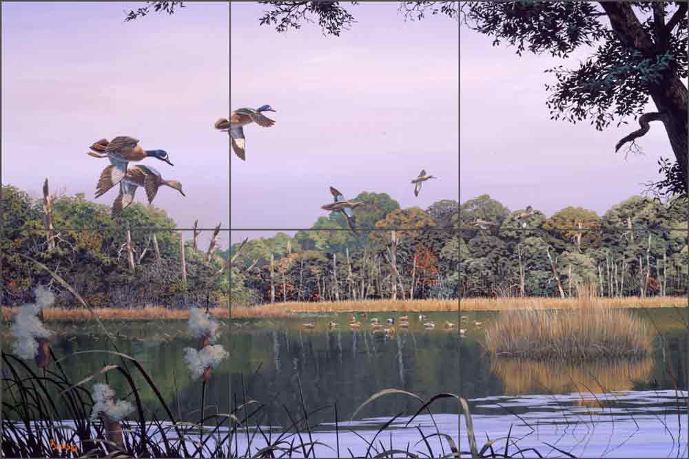 Teal at Noon by Robert Binks Ceramic Tile Mural REB009