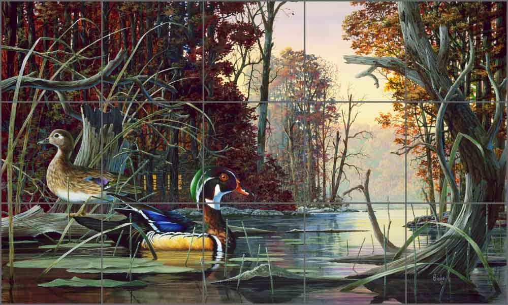 At Home on Mingo Creek by Robert Binks Ceramic Tile Mural - REB019