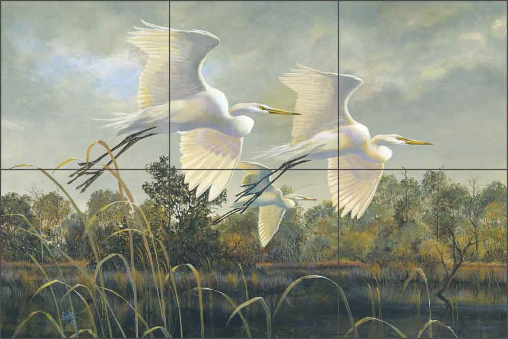 Graceful Descent by Robert E. Binks Ceramic Tile Mural - REB023