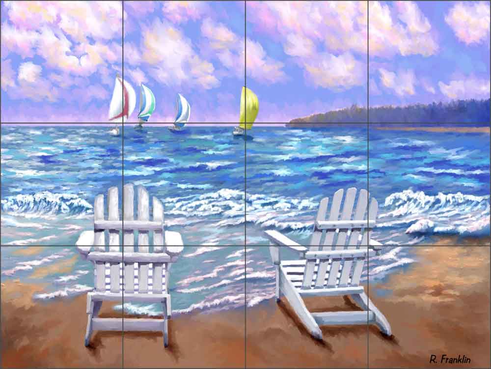 Beach Day by Raenette Franklin Ceramic Tile Mural - RFA002