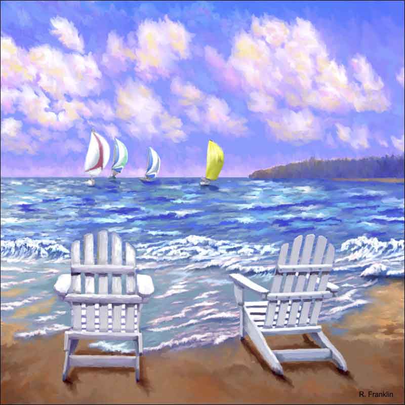 Beach Day by Raenette Franklin Ceramic Accent & Decor Tile - RFA002AT