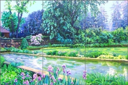 The Reflecting Pool by Raenette Franklin Ceramic Tile Mural RFA013