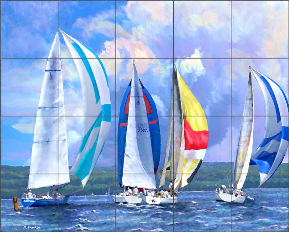 Windward Mark by Raenette Franklin Ceramic Tile Mural RFA015