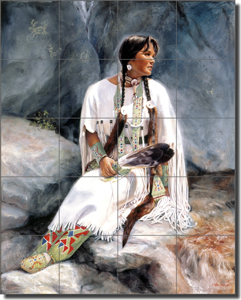 Watson Native American Ceramic Tile Mural 17 X 21 25 Rw Dw004 Watson Native American Ceramic Tile Mural 17 X 21 25