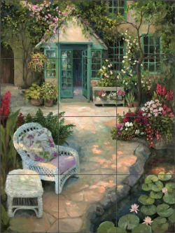 Garden Retreat I by Detha Watson Ceramic Tile Mural RW-DW005