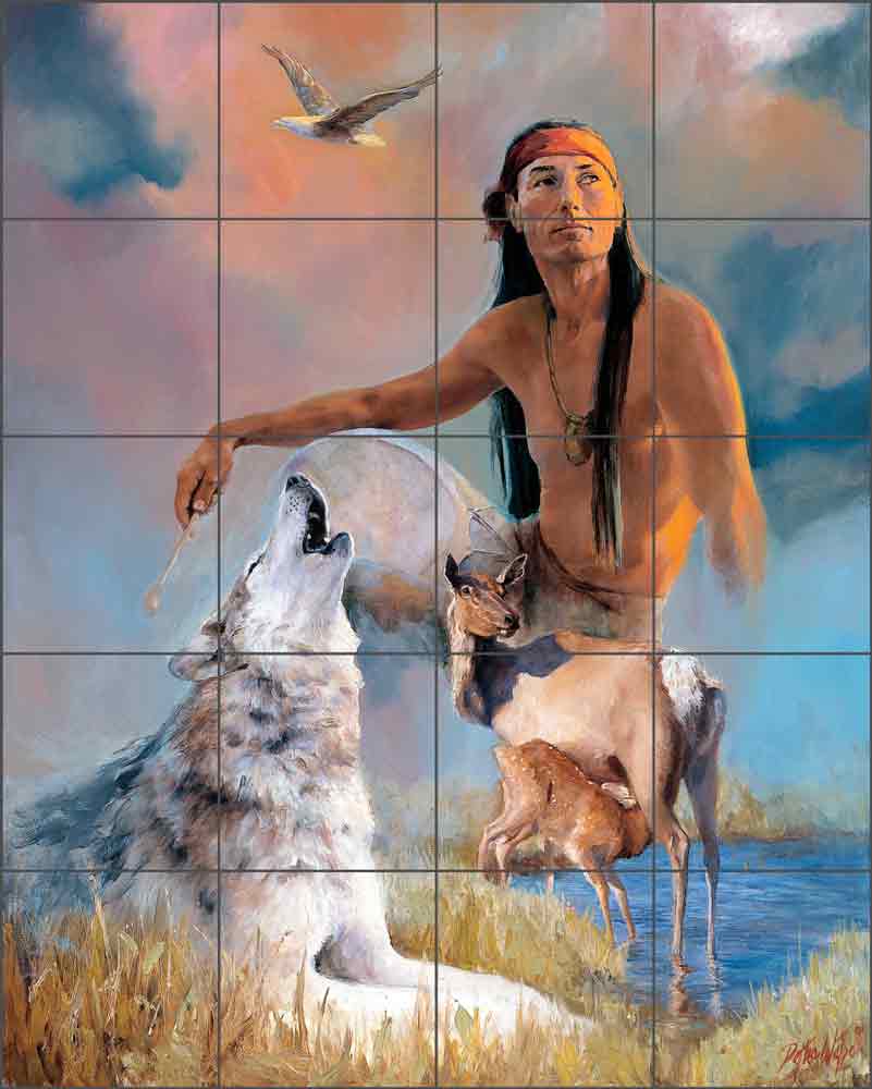 Song of the Hunter by Detha Watson Ceramic Tile Mural RW-DW012