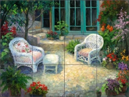 Garden Retreat II by Detha Watson Ceramic Tile Mural RW-DW016