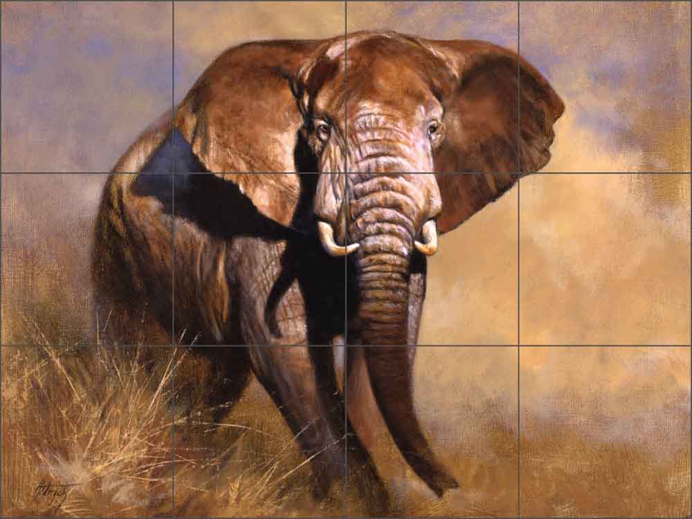Baby Elephant Art Tile 4"x4" Decorative Ceramic New SD-147 Wild Animal 