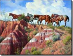 Sorenson Western Horses Ceramic Accent & Decor Tile 8" x 6" - RW-JS003AT