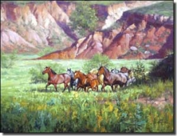 Sorenson Western Horses Ceramic Accent Tile 8" x 6" - RW-JS006AT