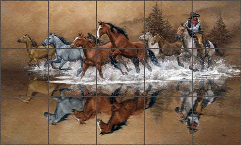 Stolen Horses by Jack Sorenson Floor Tile Mural - RW-JS007