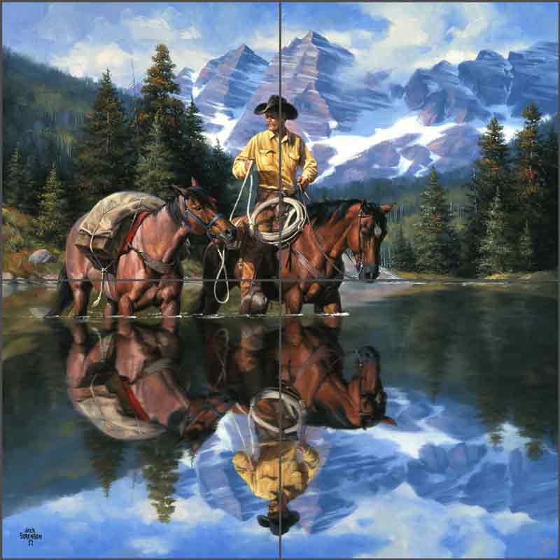 Reflections of the Rockies by Jack Sorenson Ceramic Tile Mural RW-JS020