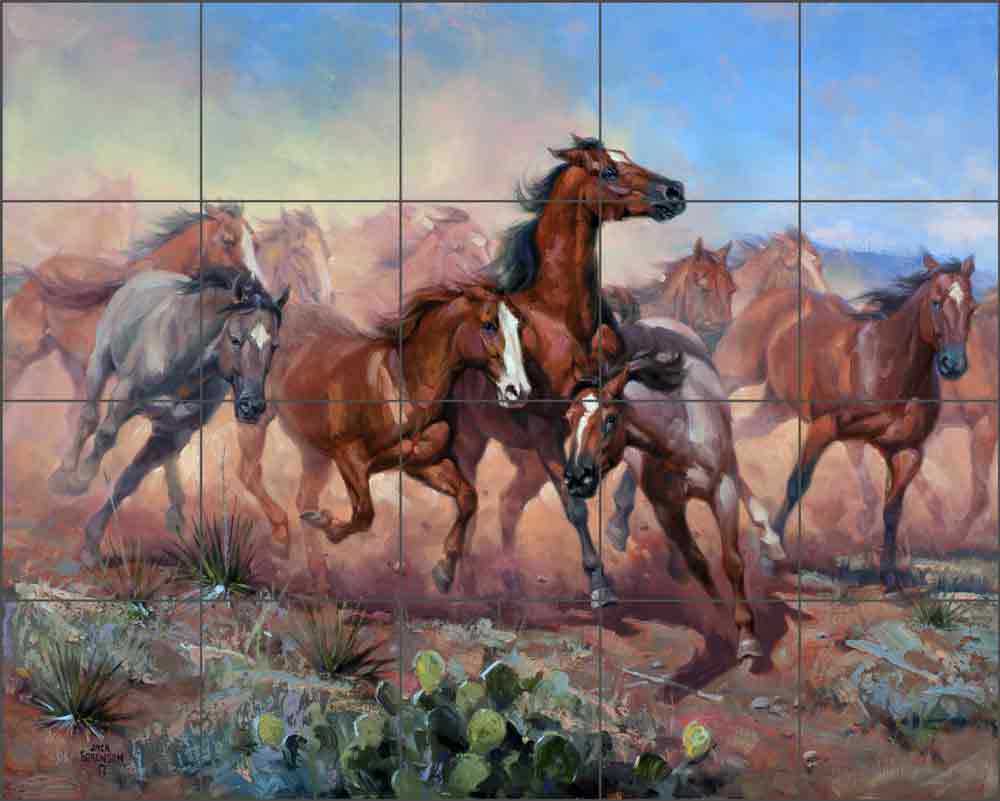 Runnin' Thunder by Jack Sorenson Ceramic Tile Mural RW-JS021