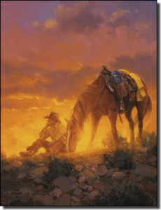 Sorenson Western Cowboy Ceramic Accent & Decor Tile 6" x 8" - RW-JS025AT