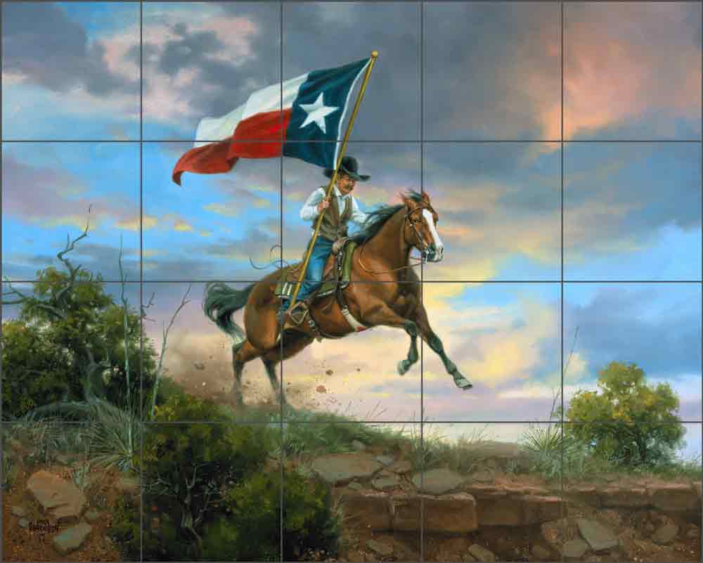 Rider on the Rim by Jack Sorenson Ceramic Tile Mural RW-JS054