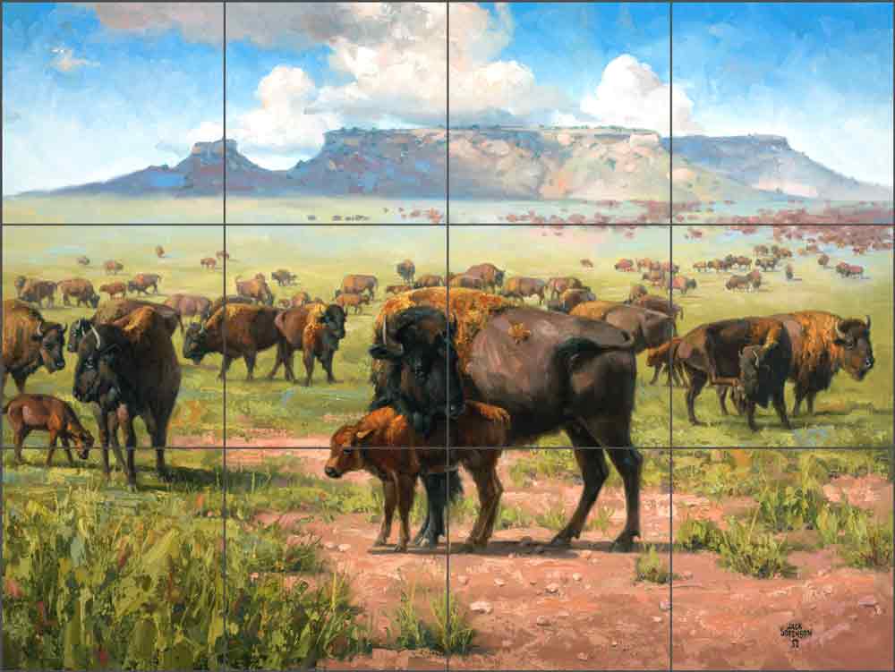 Spirit of the Plains by Jack Sorenson Ceramic Tile Mural RW-JS060