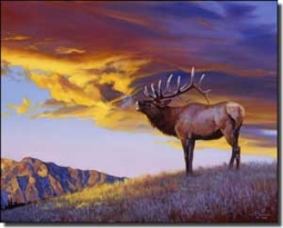 Chapman Elk Lodge Art Ceramic Accent Tile 10" x 8" - RW-JTC010AT