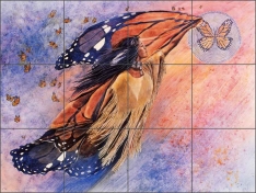 On Gossamer Wings by Kathy Morrow Ceramic Tile Mural - RW-KM004