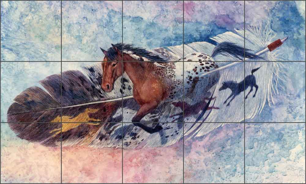 See Spot Run by Kathy Morrow Ceramic Tile Mural - RW-KM005