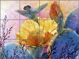 Gold Strike by Kathy Morrow Travertine Tile Mural - RW-KM009