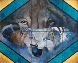 Lobo Love by Kathy Morrow Ceramic Tile Mural RW-KM011