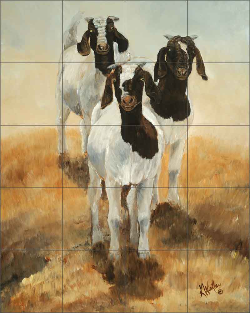 Tres Amigos by Kathy Winkler Ceramic Tile Mural RW-KW006