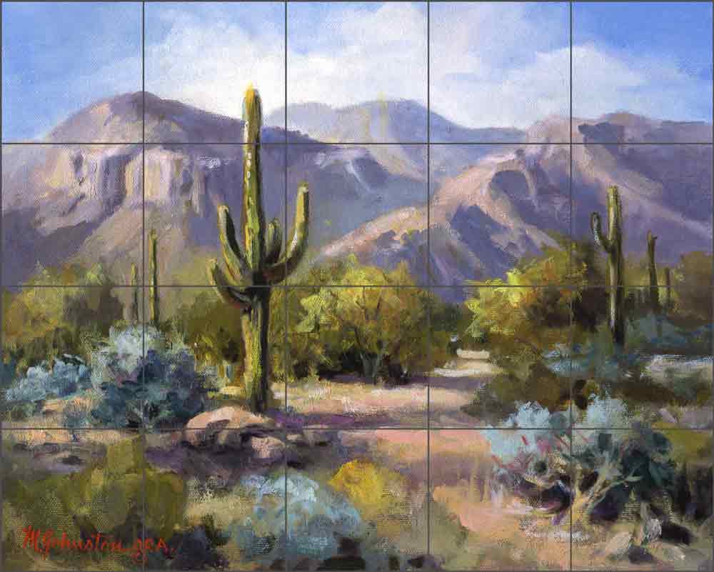 Catalina Mountain Foothills by Maxine Johnston Ceramic Tile Mural RW-MJA003