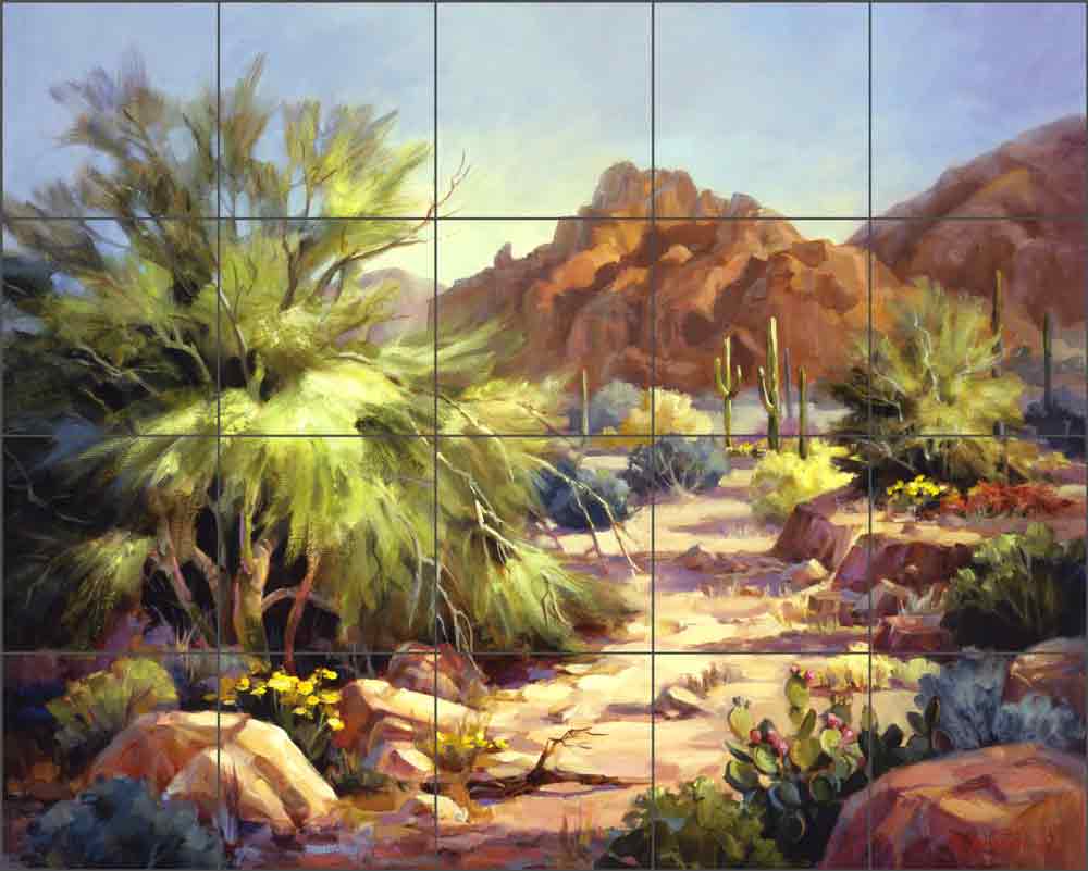 Desert Beauty by Maxine Johnston Ceramic Tile Mural RW-MJA004