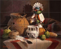 Indian Heritage by Maxine Johnston Ceramic Tile Mural - RW-MJA008