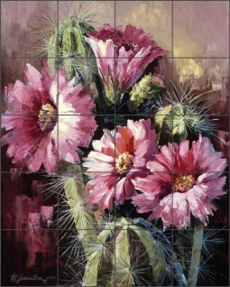 Strawberry Hedgehog by Maxine Johnston Ceramic Tile Mural RW-MJA012