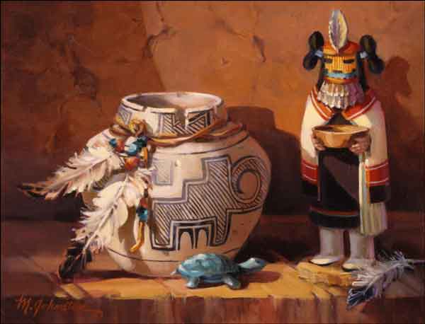 Johnston Native American Kachina Pot Ceramic Accent & Decor Tile RW-MJA017AT