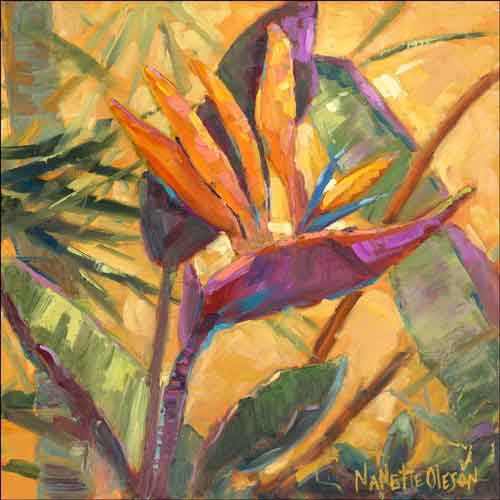 Splash of Paradise by Nanette Oleson Ceramic Accent & Decor Tile RW-NO012AT